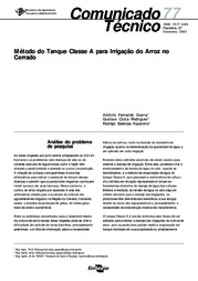 Thumbnail de Método do tanque Classe A para irrigação do arroz no cerrado.
