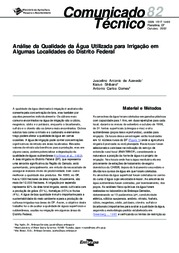 Thumbnail de Análise da qualidade da água utilizada para irrigação em algumas localidades do Distrito Federal.