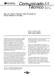 Thumbnail de Uso do tanque Classe A para irrigação do feijão Pérola no cerrado.