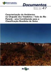 Thumbnail de Caracterização de ambientes na Chapada dos Veadeiros/Vale do Rio Paranã: contribuição para a classificação brasileira de solos.