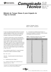 Thumbnail de Método do tanque classe A para irrigação do trigo no Cerrado.