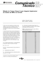 Thumbnail de Método do tanque classe A para irrigação suplementar da cultura de milho no Cerrado.