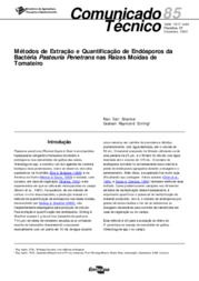 Thumbnail de Métodos de extração e quantificação de endosporos da bactéria Pasteuria penetrans nas raízes moidas de tomateiro.