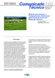 Thumbnail de Método para estimar o tamponamento nutricional para vacas de corte em sistemas pastoris.