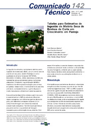 Thumbnail de Tabelas para estimativa de ingestão de matéria seca de bovinos de corte em crescimento em pastejo.