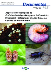 Thumbnail de Aspectos bioecológicos do coró-das-hortaliças Aegopsis bolboceridus (Thomson) (Coleoptera: Melolonthidae) no cerrado do Brasil Central.