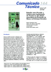 Thumbnail de Relação entre pressão e volume para implantação da técnica in vitro semi-automática de produção de gases na Embrapa Cerrados.