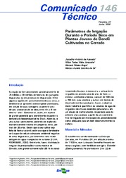 Thumbnail de Parâmetros de irrigação durante o período seco em plantas jovens de dendê cultivadas no Cerrado.