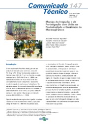 Thumbnail de Manejo da irrigação e da fertirrigação com uréia na produtividade e qualidade do maracujá-doce.