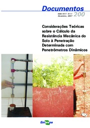 Thumbnail de Considerações teóricas sobre o cálculo da resistência mecânica do solo à penetração determinada com penetrômetros dinâmicos.