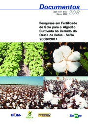 Thumbnail de Pesquisas em fertilidade do solo para o algodão cultivado no Cerrado do oeste da Bahia: safra 2006/2007.