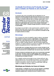 Thumbnail de Avaliação econômica da produção de trigo para o Estado do Paraná no ano de 2009.