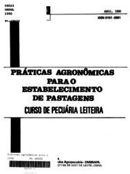 Thumbnail de Práticas agronômicas para o estabelecimento de pastagens: curso de pecuária leiteira.