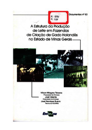 Thumbnail de A estrutura da produção de leite em fazendas de criação de gado holandês no estado de Minas Gerais.
