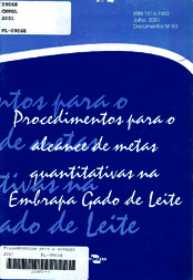 Thumbnail de Procedimentos para o alcance de metas quantitativas na Embrapa Gado de Leite.