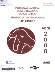 Thumbnail de Programa nacional de melhoramento do gir leiteiro: resultado do teste de progênie - 8 grupo.