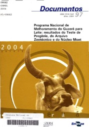 Thumbnail de Programa Nacional de Melhoramento do Guzerá para Leite: resultados do Teste de Progênie, do Arquivo Zootécnico Nacional e do Núcleo Moet.