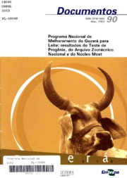 Thumbnail de Programa Nacional de Melhoramento do Guzerá para Leite: resultados do Teste de Progênie, do Arquivo Zootécnico Nacional e do Núcleo Moet.