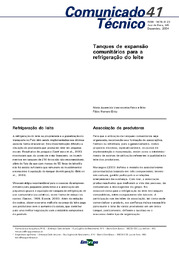 Thumbnail de Tanques de expansão comunitários para a refrigeração do leite.