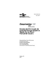 Thumbnail de Sistema de informação de Espécies Forrageiras para a região Sul do Brasil: manual do usuário.