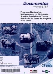 Thumbnail de Programa nacional de melhoramento do Gir Leiteiro: Sumário brasileiro de touros: resultado do teste de progênie - maio 2009.