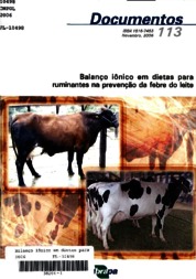 Thumbnail de Balanço iônico em dietas para ruminantes na prevenção da febre do leite.