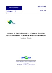 Thumbnail de Avaliação da expressão de genes nif e outros envolvidos no processo de FBN: proposta de um modelo de estudo da interação bactéria-planta.