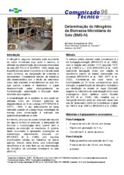 Thumbnail de Determinação do nitrogênio da biomassa microbiana do solo (BMS-N).