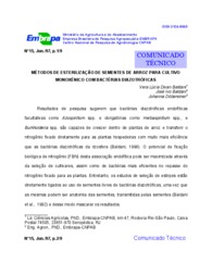 Thumbnail de Métodos de esterilização de sementes de arroz para cultivo monoxênico com bactérias diazotróficas.