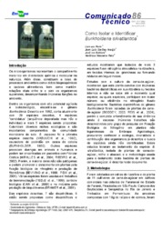 Thumbnail de Como isolar e identificar Burkholderia silvatlantica.