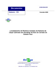 Thumbnail de Levantamento de rizóbios isolados de nódulos de caupi cultivado em amostras de solos do cerrado do Estado do Piauí.