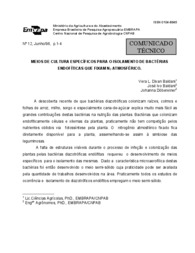 Thumbnail de Meios de cultura específicos para o isolamento de bactérias endofíticas que fixam N2 atmosférico.