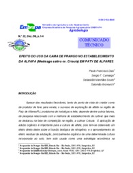 Thumbnail de Efeito do uso da cama de frango no estabelecimento da alfafa (Medicago sativa cv. Crioulo) em Paty de Alfares.