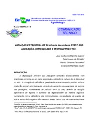 Thumbnail de Variação estacional de Brachiaria decumbens stapf sob adubação nitrogenada e micronutrientes.