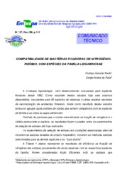 Thumbnail de Compatibilidade de bactérias fixadoras de nitrogênio, rizóbio, com espécies da família Leguminosae.