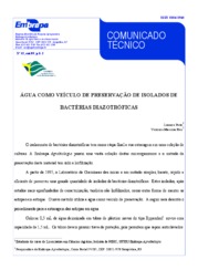 Thumbnail de Água como veículo de preservação de isolados de bactérias diazotróficas.