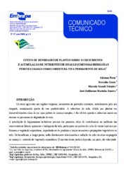 Thumbnail de Efeito de densidades de plantio sobre o crescimento e acumulação de nutrientes de duas leguminosas herbáceas perenes usadas como cobertura viva permanente de solo.