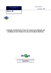 Thumbnail de Avaliação de diferentes tubos de acesso para medição da umidade do solo através do uso de sonda de nêutrons.