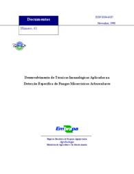Thumbnail de Desenvolvimento de técnicas imunológicas aplicadas na detecção específica de fungos micorrízicos arbusculares.