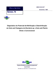 Thumbnail de Diagnóstico do potencial de nitrificação e desnitrificação em solo sob pastagens de Brachiaria sp. e solo sob plantio direto e convencional.