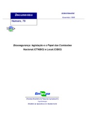 Thumbnail de Biossegurança: Legislação e o papel das comissões nacional (CTNBIO) e local(CIBIO).