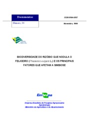 Thumbnail de Biodiversidade do rizóbio que nodula o feijoeiro (Phaseolus vulgaris L.) e os principais fatores que afetam a simbiose.