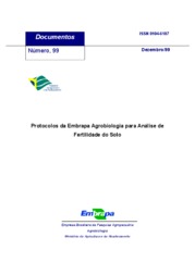 Thumbnail de Protocolos da Embrapa Agrobiologia para análise de fertilidade do solo.