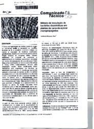 Thumbnail de Método de inoculação de bactérias diazotróficas em plantas de cana-de-açúcar micropropagadas.