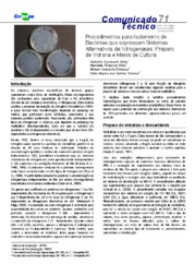 Thumbnail de Procedimentos para isolamento de bactérias que expressam sistemas alternativos de nitrogenases: Preparo de vidraria e meios de cultura.
