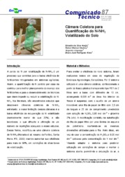 Thumbnail de Câmara coletora para quantificação do N-NH3 volatilizado do solo.