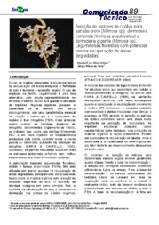 Thumbnail de Seleção de estirpes de rizóbio para sansão preto (Mimosa sp.), dormideira comprida (Mimosa quadrivalvis) e dormideira gigante (Mimosa sp.) leguminosas florestais com potencial uso na recuperação de áreas degradadas.