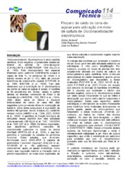 Thumbnail de Preparo de caldo de cana-de-açúcar para utilização em meio de cultura de Gluconacetobacter diazotrophicus.