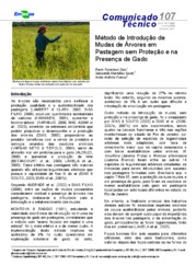 Thumbnail de Método de introdução de mudas de árvores em pastagem sem proteção e na presença de gado.
