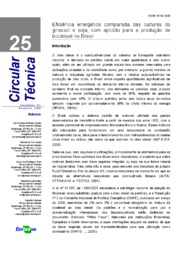 Thumbnail de Eficiência energética comparada das culturas do girassol e soja, com aptidão para a produção de biodiesel no Brasil.